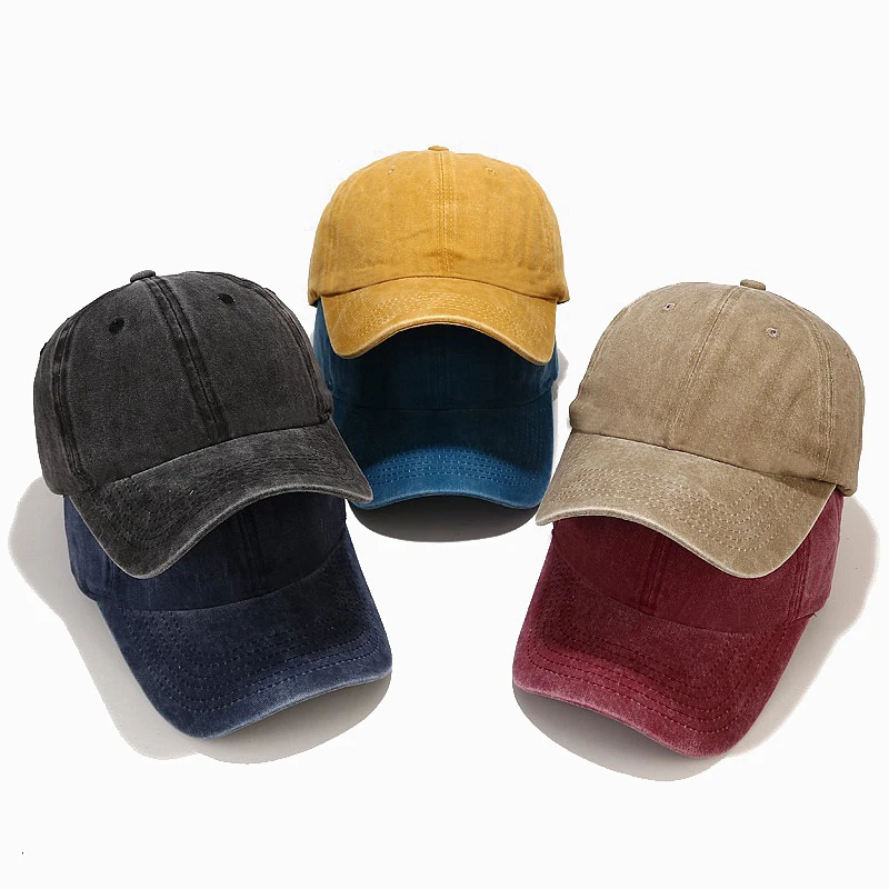 2022 New Spring Summer Cap Washed Cotton Baseball Cap Men Women Casual Adjustable Outdoor Trucker Hat Snapback Casquette