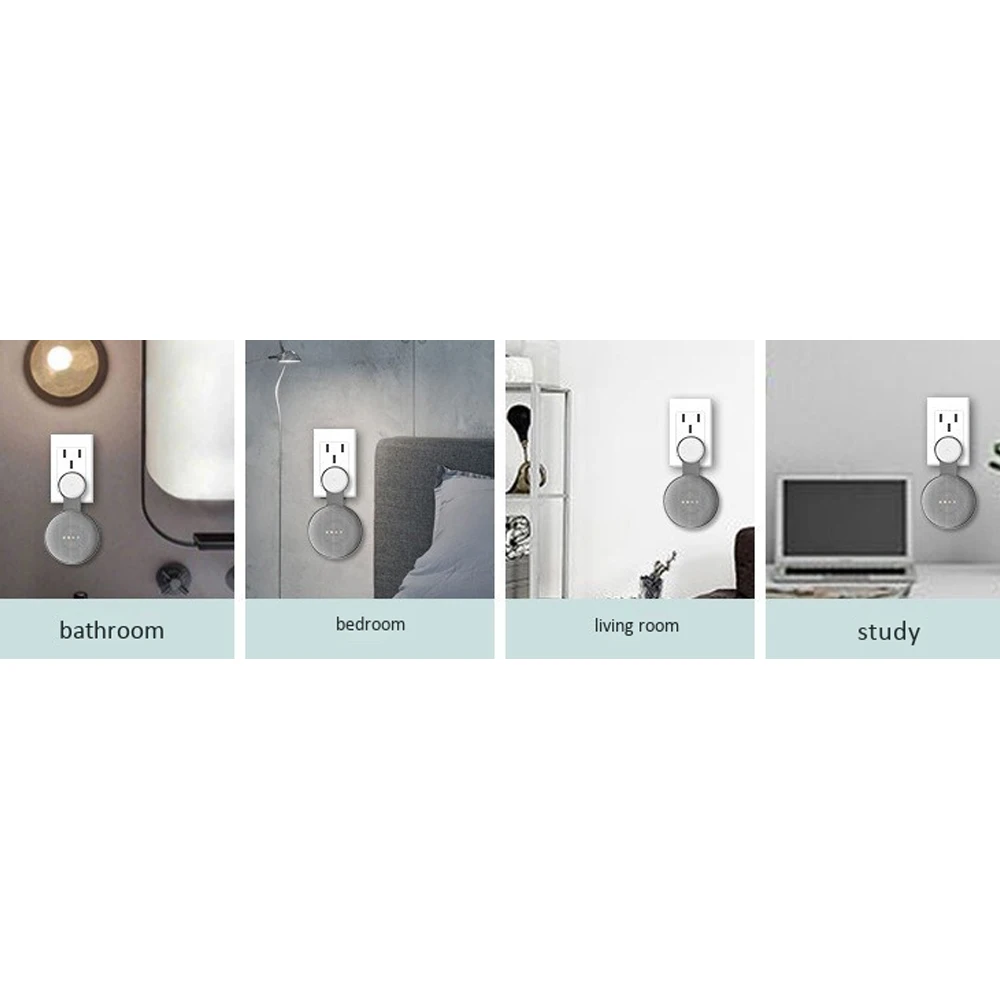 1Pcs Suitable for Google Audio for Google Nest Mini Wall Bracket Second Generation Socket Hanging Hanger Bracket-Black