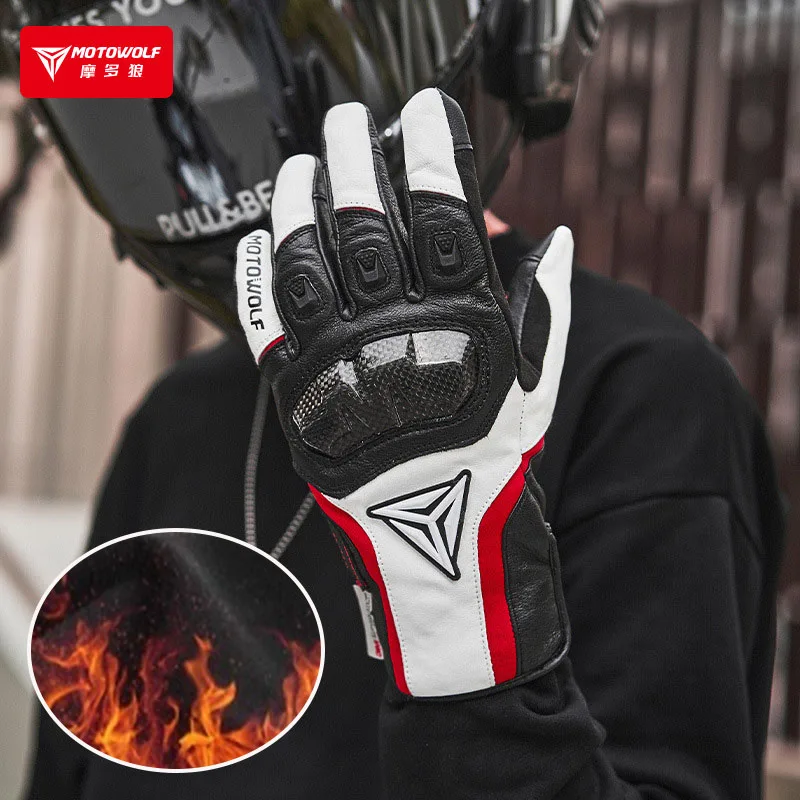 

Motowolf Summer Motorcyclist Gloves Leather Men's Motorcycle Gloves Biker Riding Gloves Dirt Bike Cycling Protective Gear