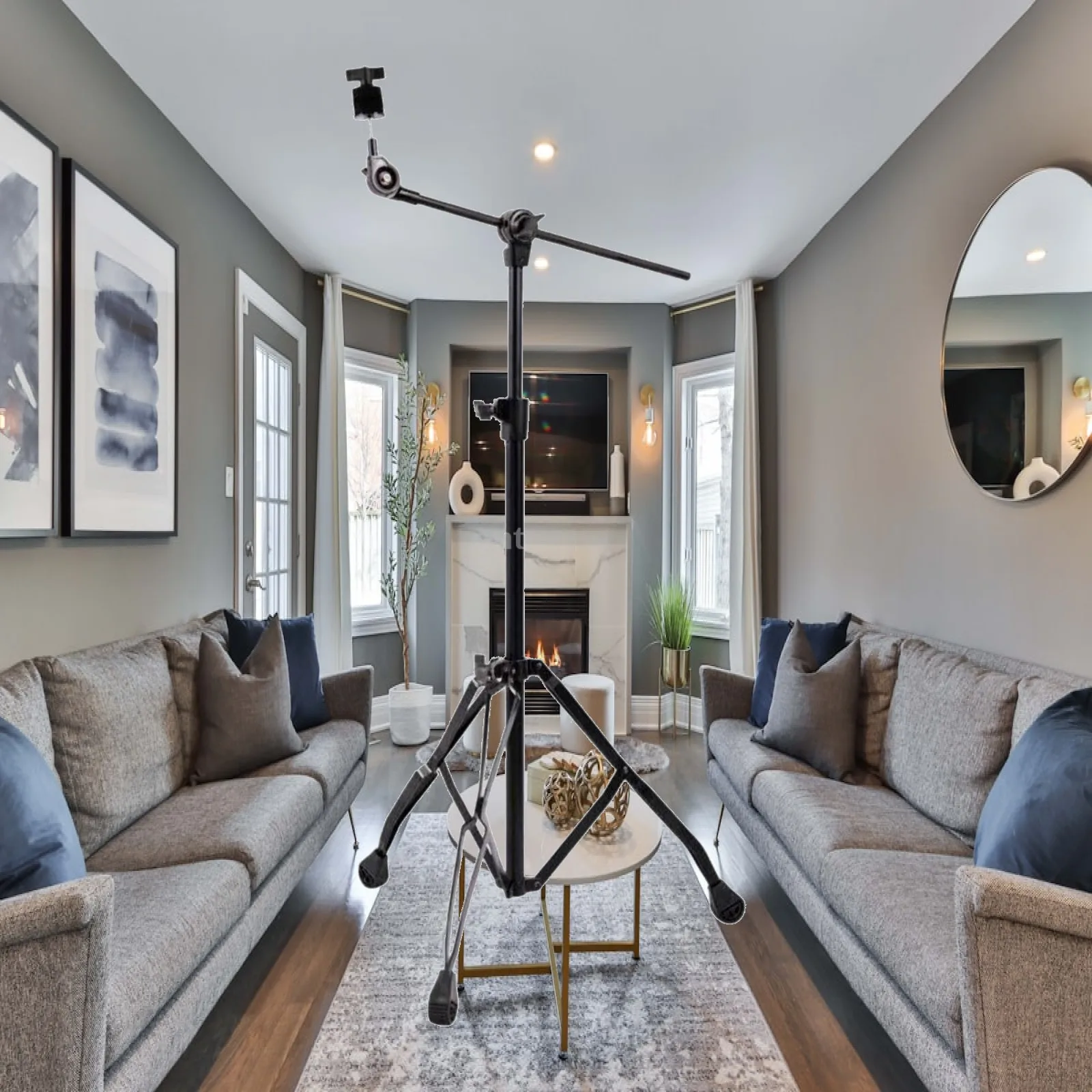 Drum Cymbal Stand Height Adjustable Tripod Percussion Stand Rubber Base for Cymbal Protection Recording Sessions