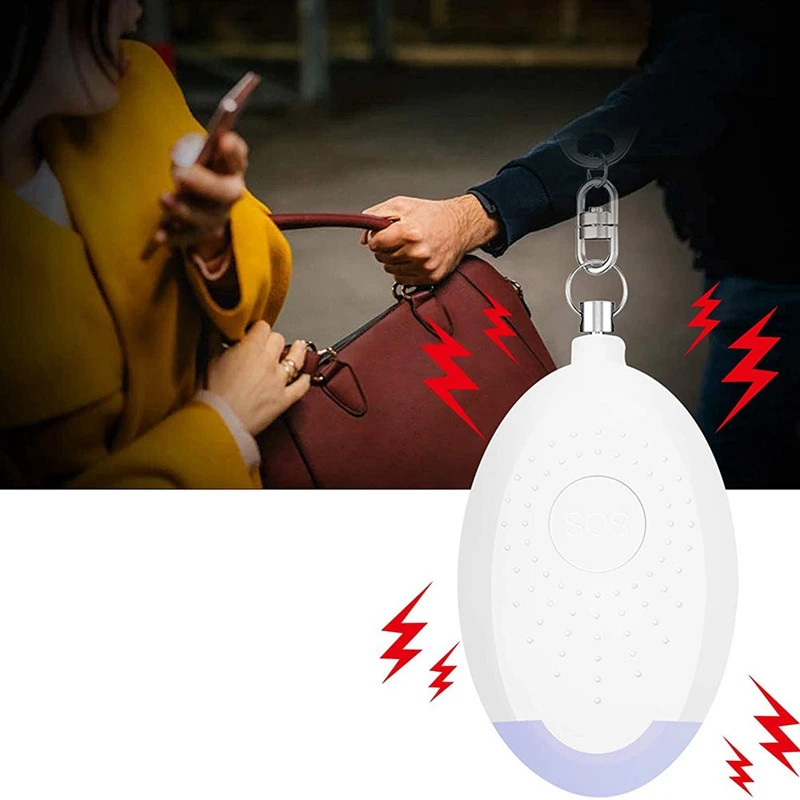 Personal Safety Alarm, Safe Sound Personal Alarm, 130DB USB Charged Personal Security Alarm Keychain With LED Lights