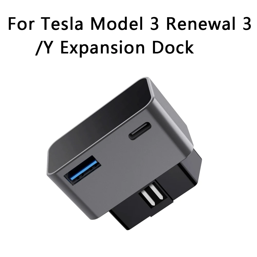 Adaptador OBD, divisor de carga, cargador de puerto USB TYPE-C para Tesla Model Y Juniper Launch 2020-2025 Model 3 Highland 2017-2024 X S