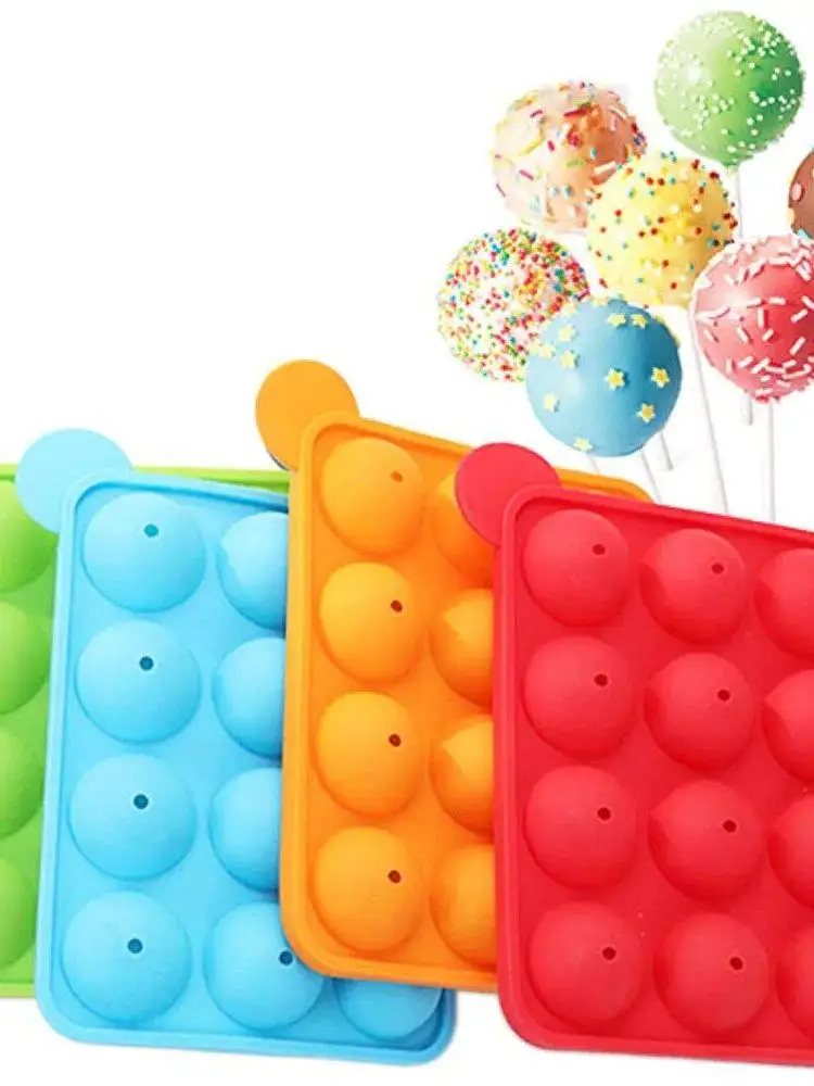 2個取り丸型シリコンロリポップ型ケーキポップセットチョコレートdiyクラフトツール（中国製）