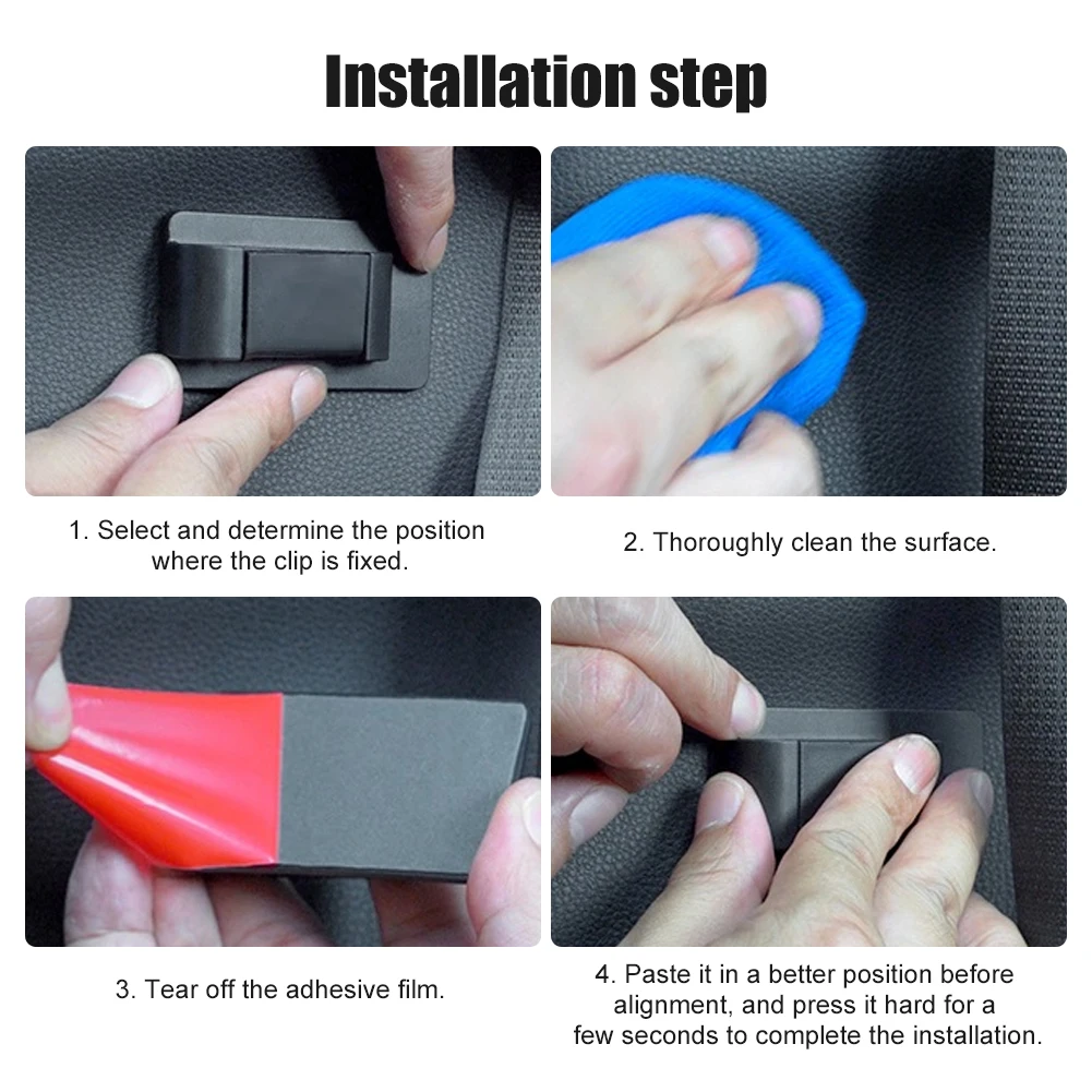 Car Seat Belt Clip Positioner Safety Belt Insert Fixer Protection Clip Self Adhesive Seat Belt Holder Auto Interior Accessories