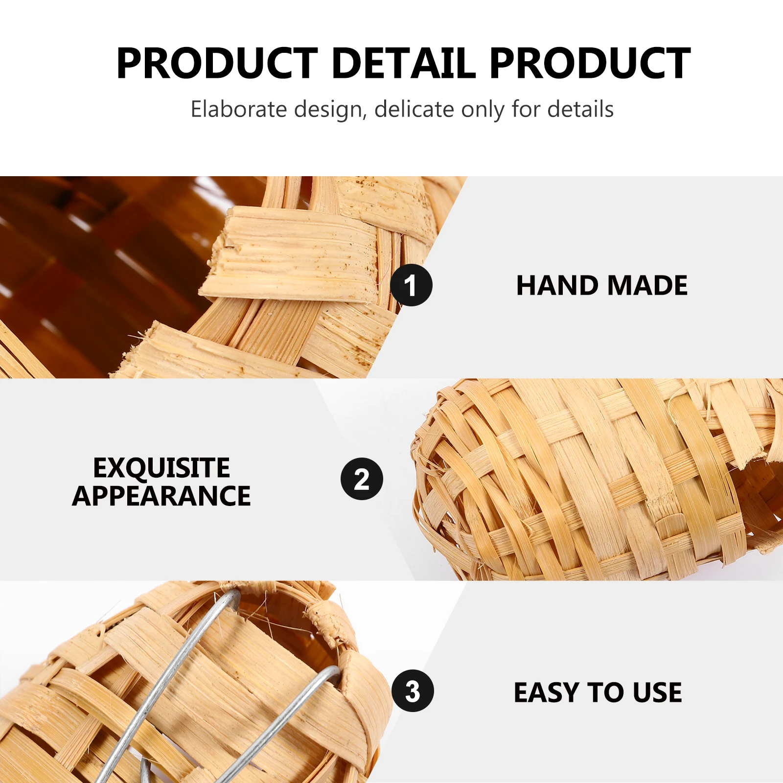 

6pcs Bamboo Bird Nest Handmade Weaving Shelter For Outdoor Home Decoration Creative Bird House Woven Birds Nest Box Handwork