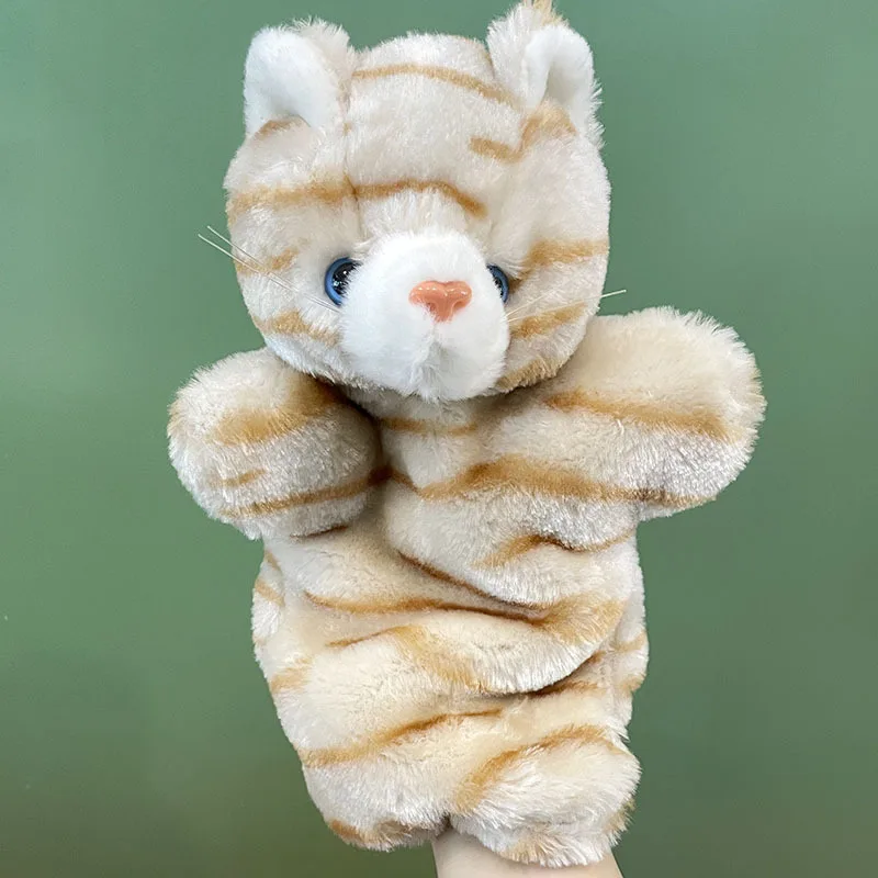 Cat Dolls Animal Hand Puppet Plush Hand Doll Early Education Learning Baby Toys Marionetes Fantoche Puppets for Telling Story