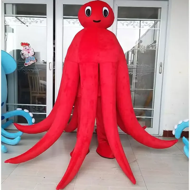 Squid Cartoon Doll Suit Octopus Adult Walking Props Plush Marine Animal Mascot Costume Halloween Party Funny Dressing