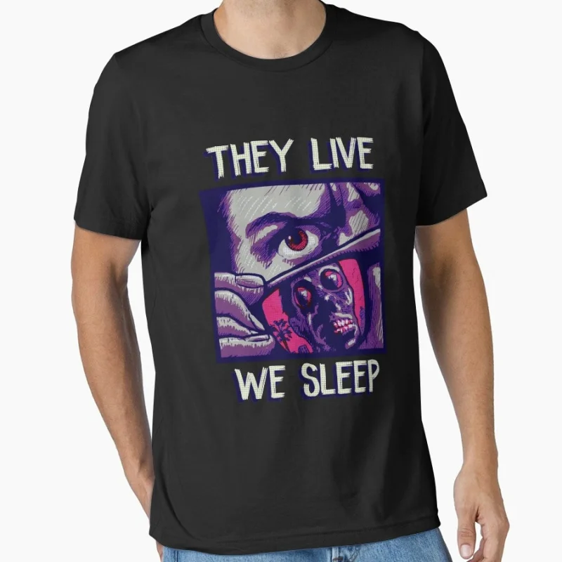 

Retro Sic-Fi They Live Gift T Shirt 0408 John Carpenter Vintage Horror movie Alien film Graphic clothes All size Tee S-6XL