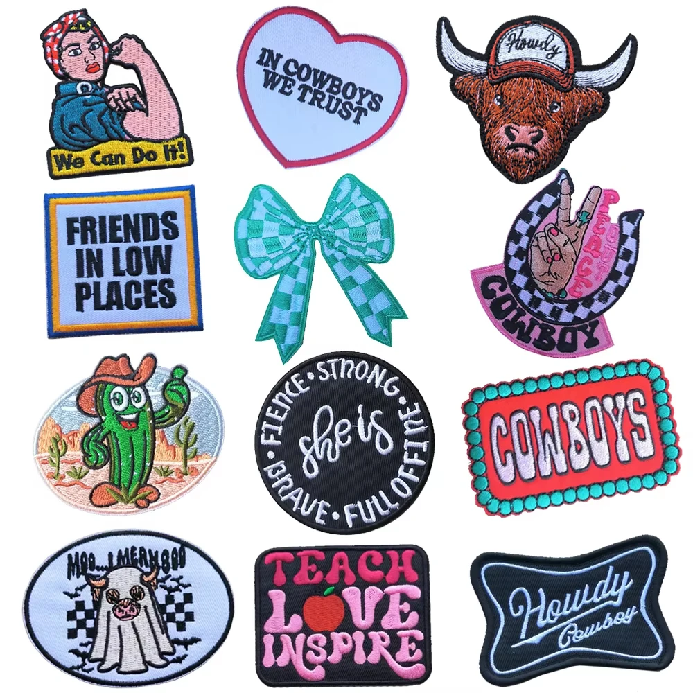 Emblem Clothing Accessories Badge Sticker Embroidered Embroidery Sticker Iron-on Patches