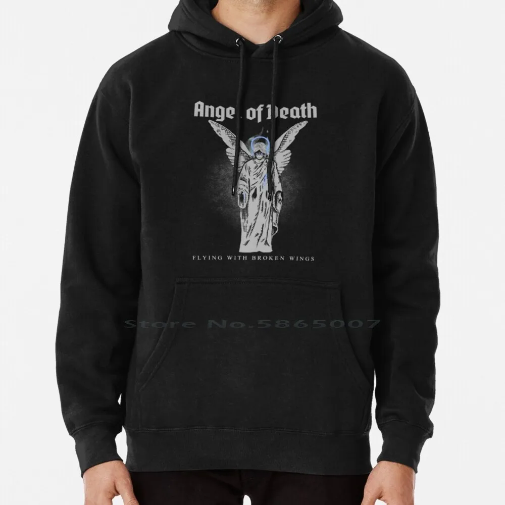 

Angel Of Death Hoodie Sweater 6xl Cotton Tattoos Metal Dark Halloween Skull Ink Trend Horror Witch Motorcycle Angels Of Death