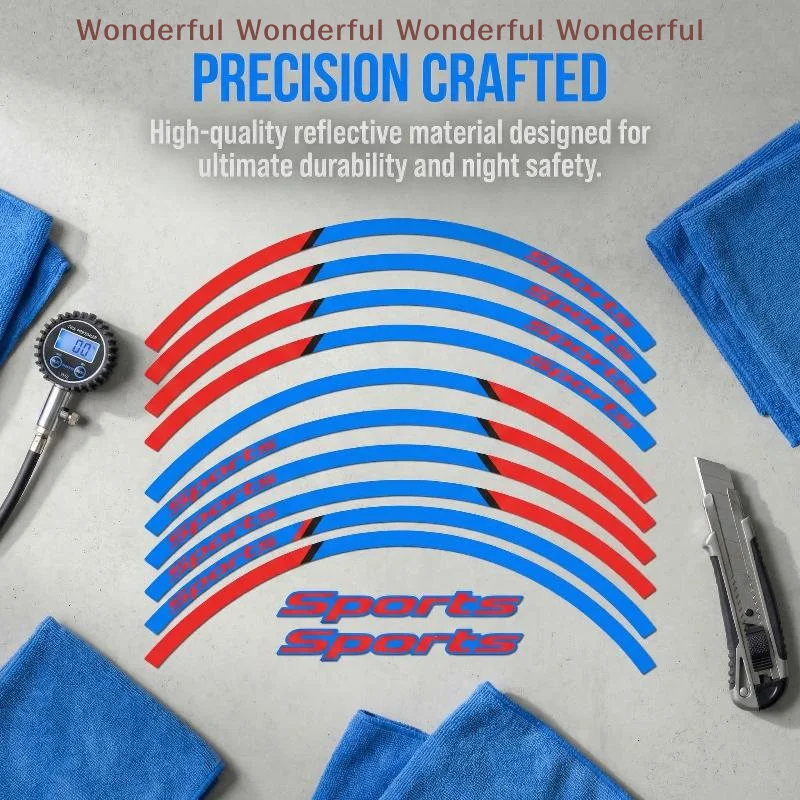 Motorcycle Wheel Rim Decal Tape 18 21 Inch Universal Sport Bike Reflective Stripes Custom Sticker Set for Racing Modification