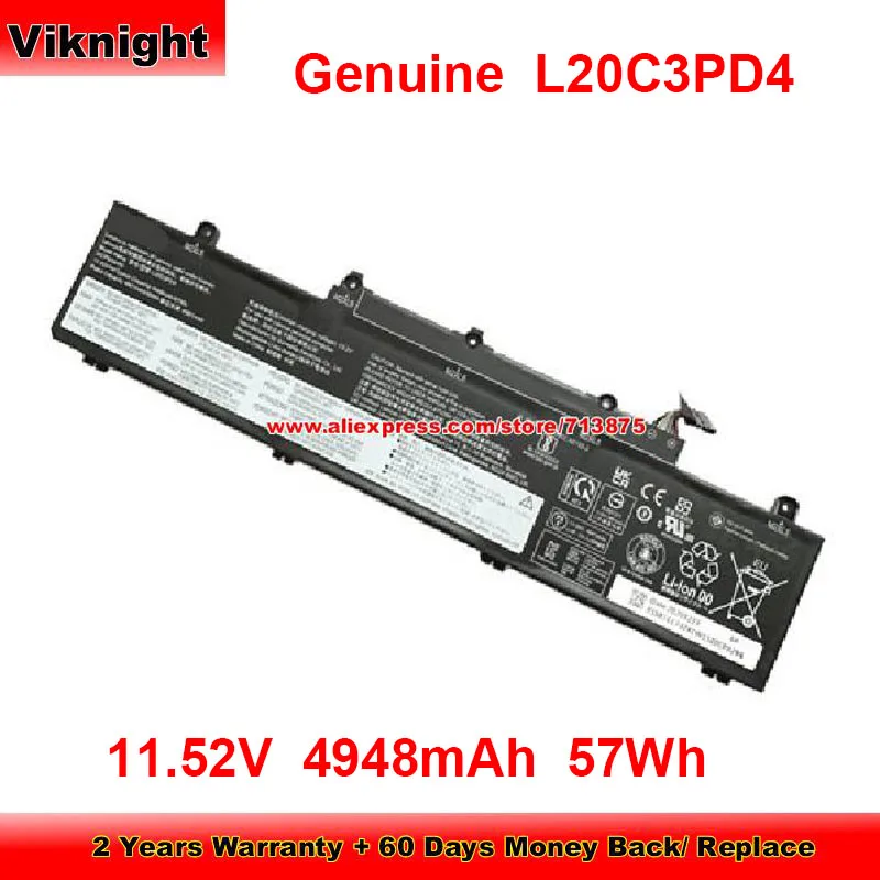 

Genuine L20C3PD4 Battery SB11C73240 for Lenovo ThinkPad E14 G3 20Y7003RHV 3-20Y7004JRT 5B11C73244 5B11C73243 11.52V 4948mAh 57Wh