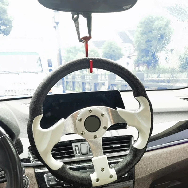 Aluminum Steering Wheel Hook With Adjustable Nylon Strap, Car Mounted Modification