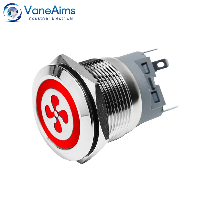 12/16/19/22mm Customization metal button switch Latching/Momentary Led logo light customizable electric switch 12V 220V