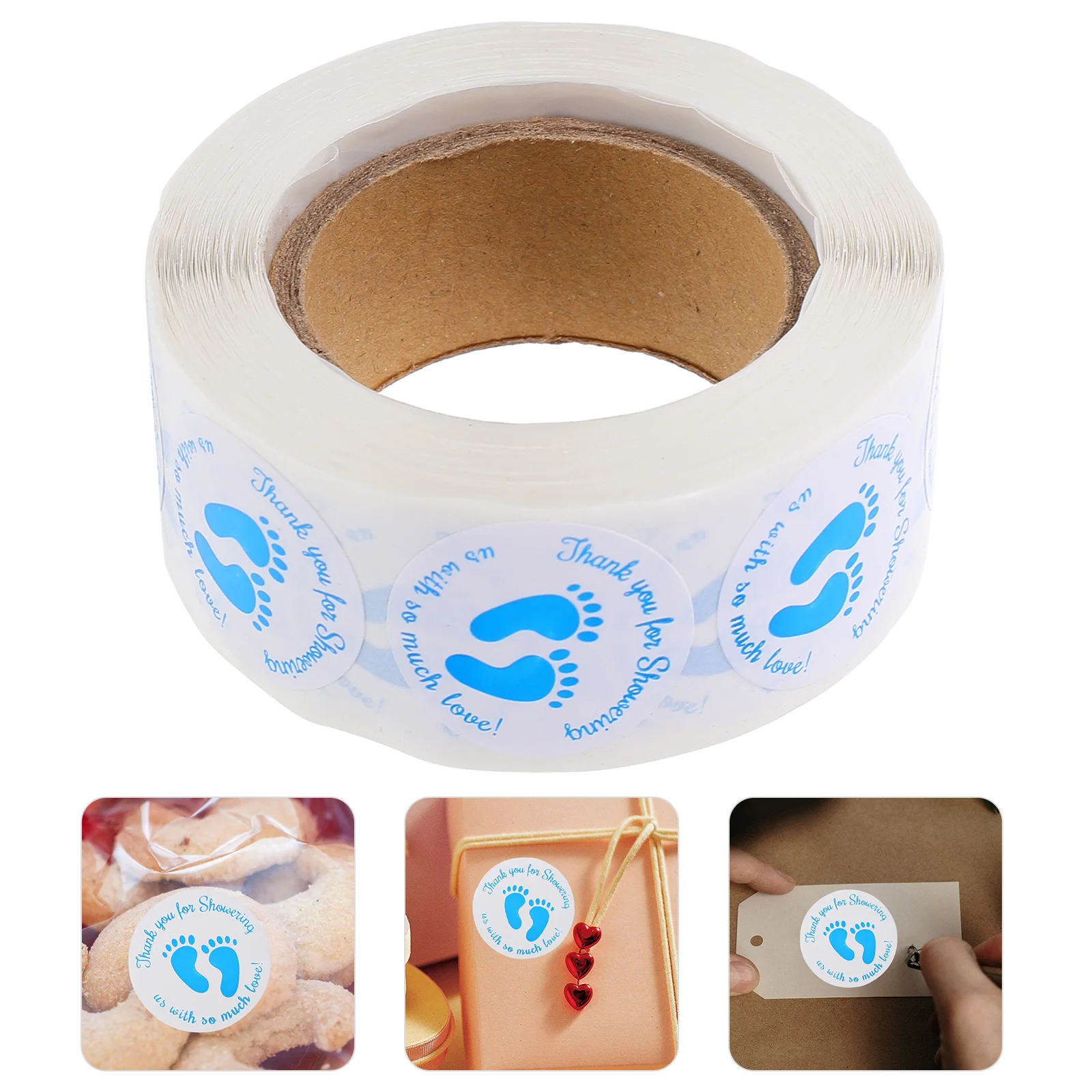 

1000 Pcs Baby Shower Gift Stickers Seals Thank You Tags Paper Decals Elegant Self Adhesive Folder