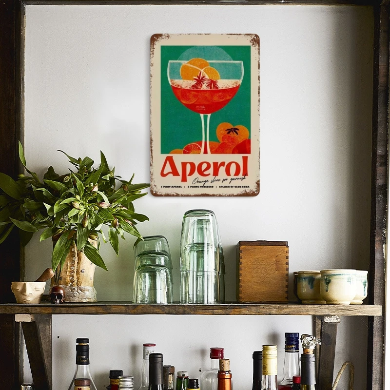 Succo di frutta Vintage Mojito Aperol Spritz poster e Sangria Drink negri Metal Tin Sign placca per Club Bar Shop Home Decor