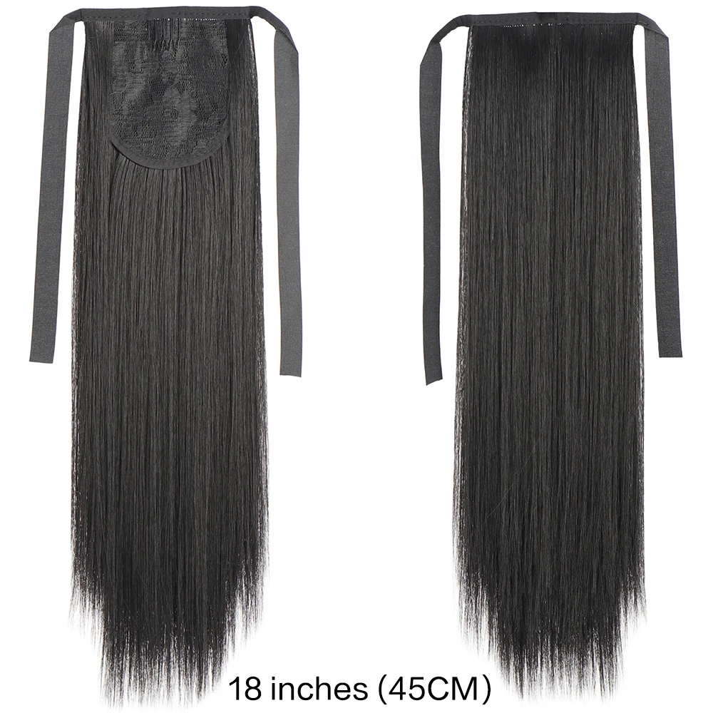 Long Straight Ponytail Extensions With Ties Natural Looking Synthetic Hair Extensions For Women Girls Hair Accessories