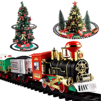 Christmas Train Set with Lights Sounds Railway Tracks Sets Locomotive Engine for Christmas Tree Electronic Toys Gift for Kids