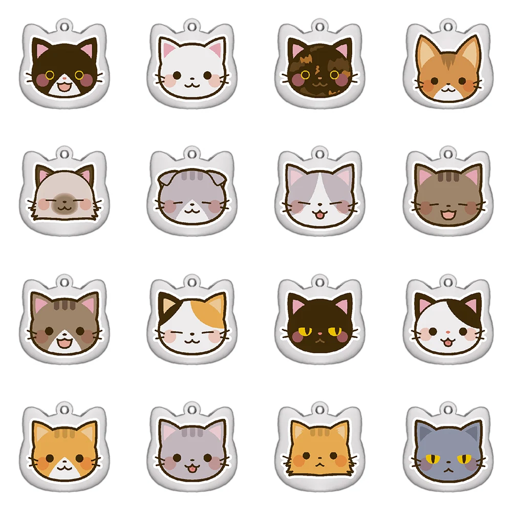 Etiquetas de gato personalizadas, diseño de colores de acero inoxidable, etiquetas de nombre de gato para mascotas, colgante, llavero grabado,