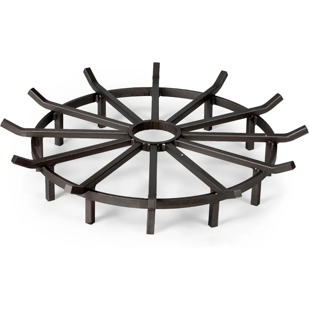 

32 Wagon Wheel Fire Grate, High-Efficiency Smoke-Free Fireplace Log Grate, Decorative Wood Burning Lifted Grate Pit