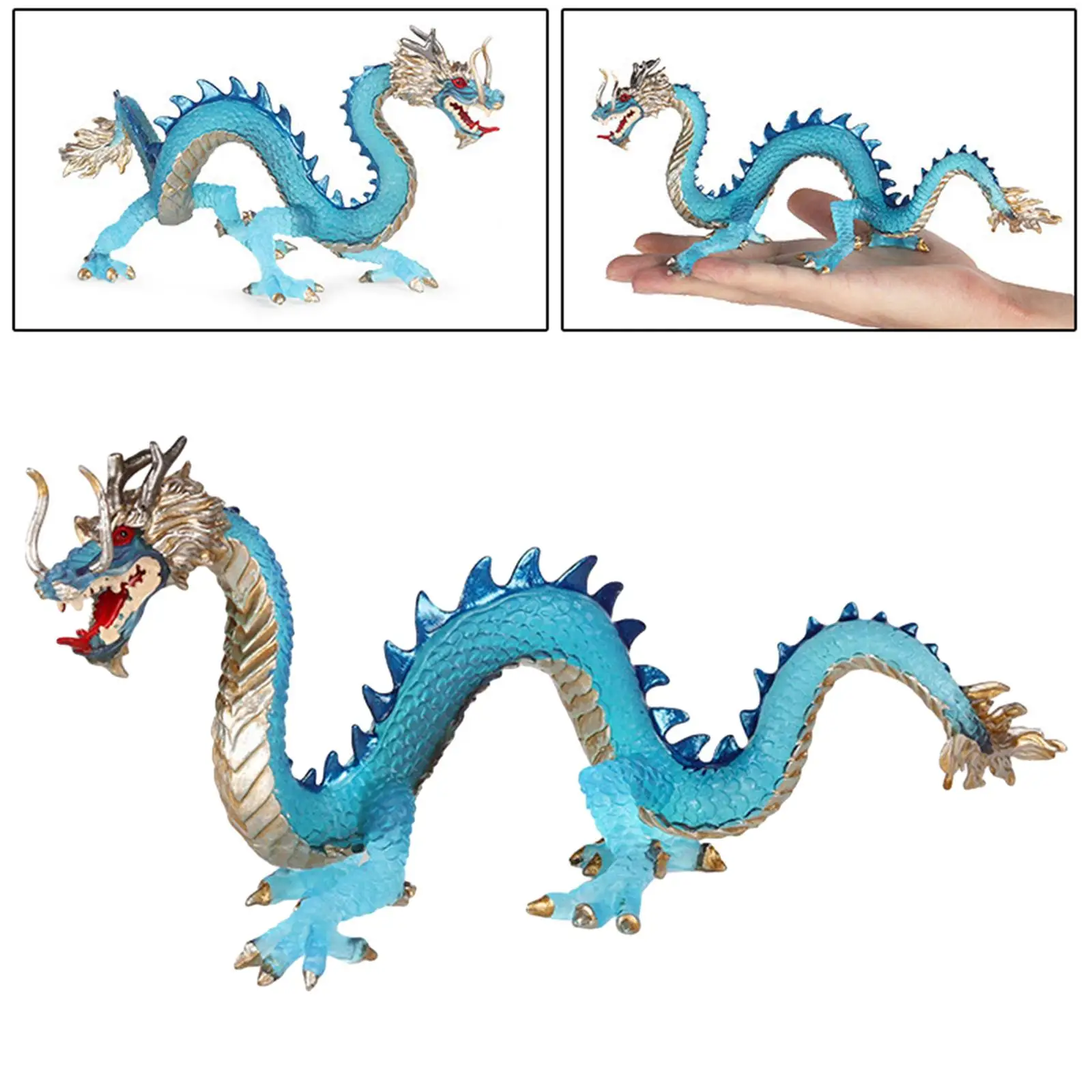 Handgeschilderde Chinese Draak Beeldje Model Ambachten, Miniatuur Dierenspeelgoed, Simulatie Draakvorm Model Speelgoed voor Kinderen Kinderen