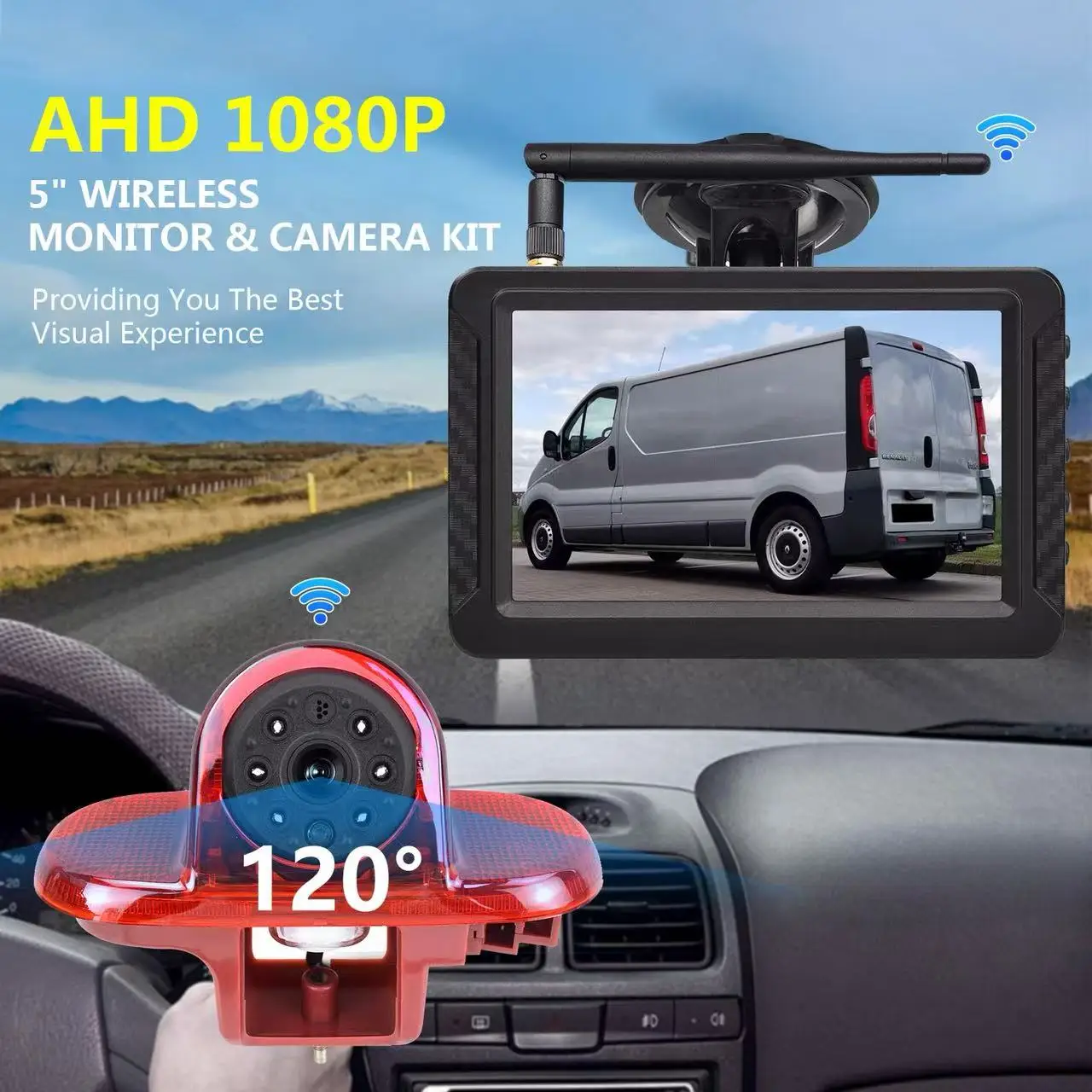 

AHD1080P wireless rearview camera monitoring kit for cars, Renault Trafic, Vexhall/Opel Vivaro brake light rearview camera01-14