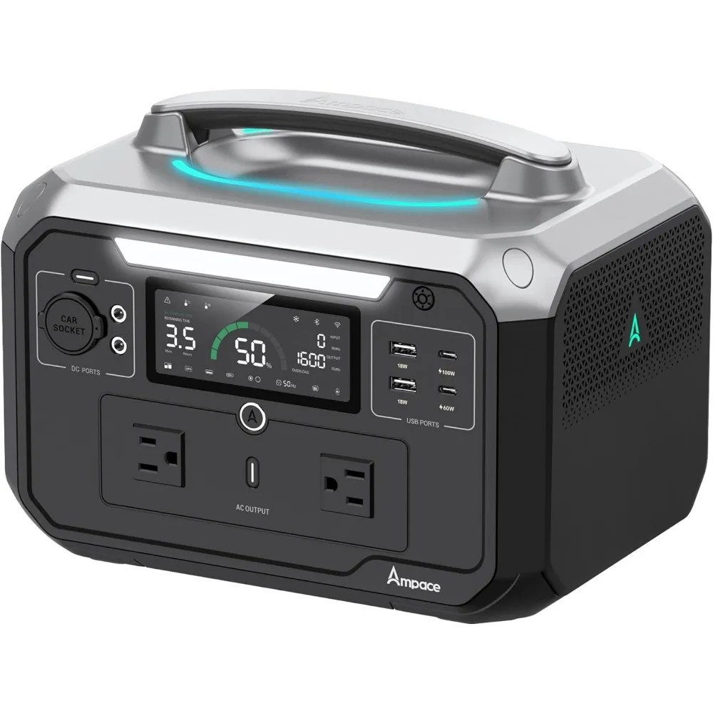 

600 Pro Portable Power Station, 584Wh LiFePO4 Hybrid Battery Backup, 1 Hour 80% Fast Charging, 600W SiCPrime Solar Gener