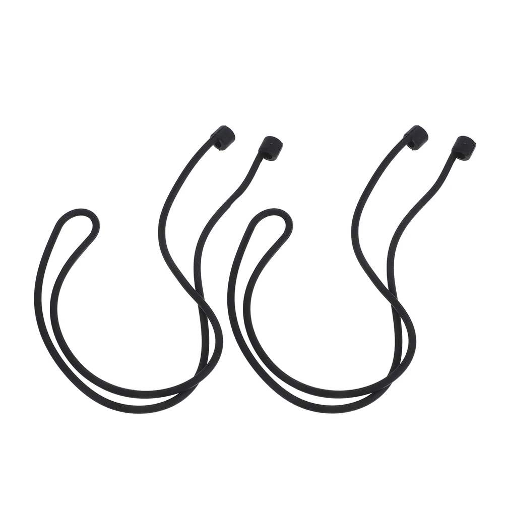 2 PCS Replace Headphone Anti-lost Rope Work Wired Earbuds Earphones Silica Gel Silicone Lanyard