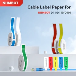 Niimbot D11 D110 D101 H1S Pinter renkli ağ kablosu etiketleri etiketleri için 3 Rolls renk kablo etiket kendinden yapışkanlı etiket organizatör