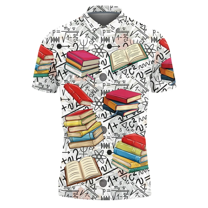 مضحك بي يوم الجرافيك قميص بولو للرجال موضة الصيف التلبيب زر ثلاثية الأبعاد مطبوعة الرياضيات المعلم تي شيرت عادية شخصية الاطفال المحملة #4