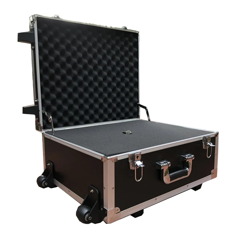 Pulley Pull Rod Case Aluminum Toolcase Equipment Box Display Bag Household Hardware Storage Toolbox Multifunctional With Foam