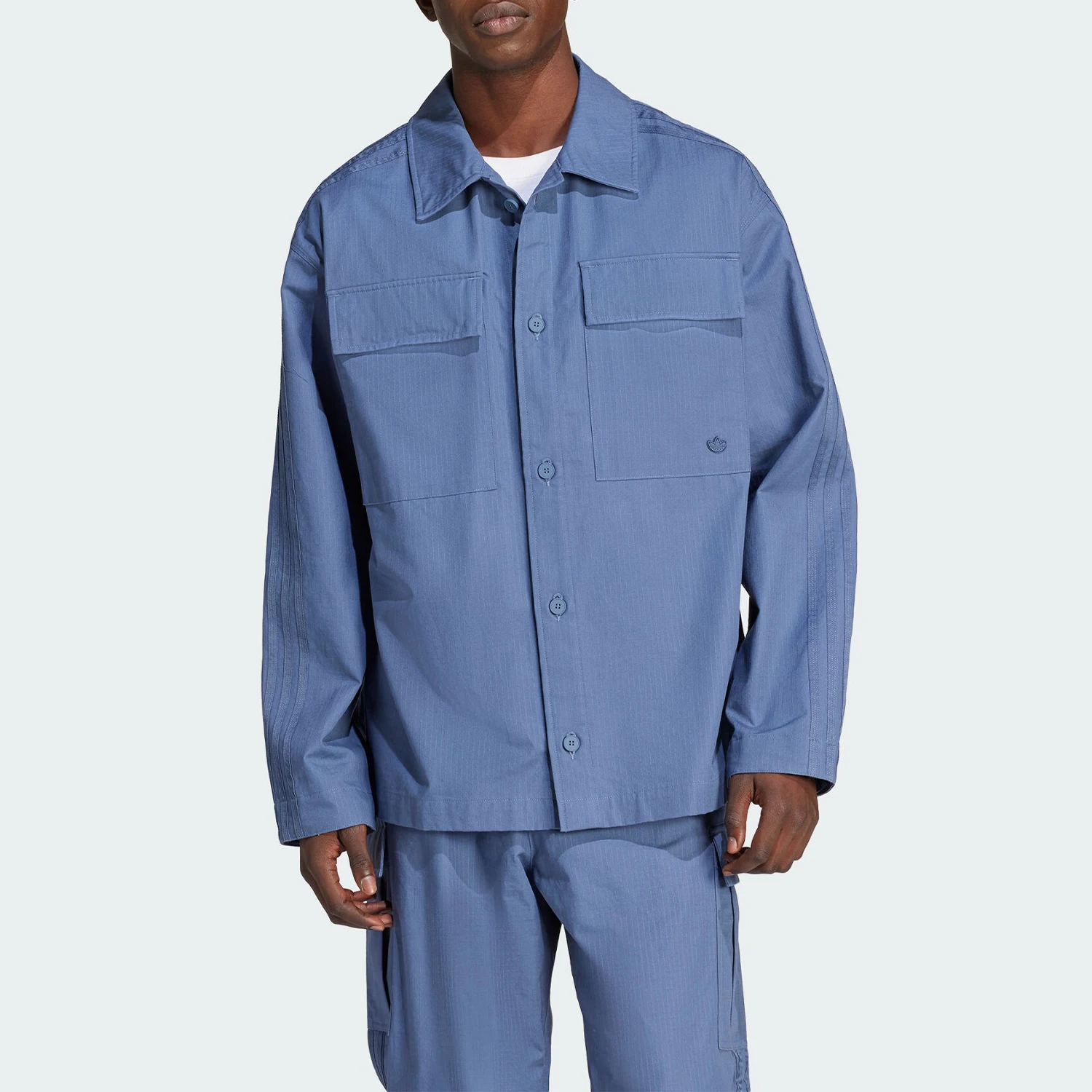 

Adidas Originals Мужская свободная рубашка с длинным рукавом с лацканами IU2345