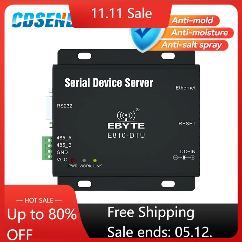 Módulo completo duplex E810-DTU-V2.0, módulo sem fio de transceptor com porta serial rs485 para ethernet rj45