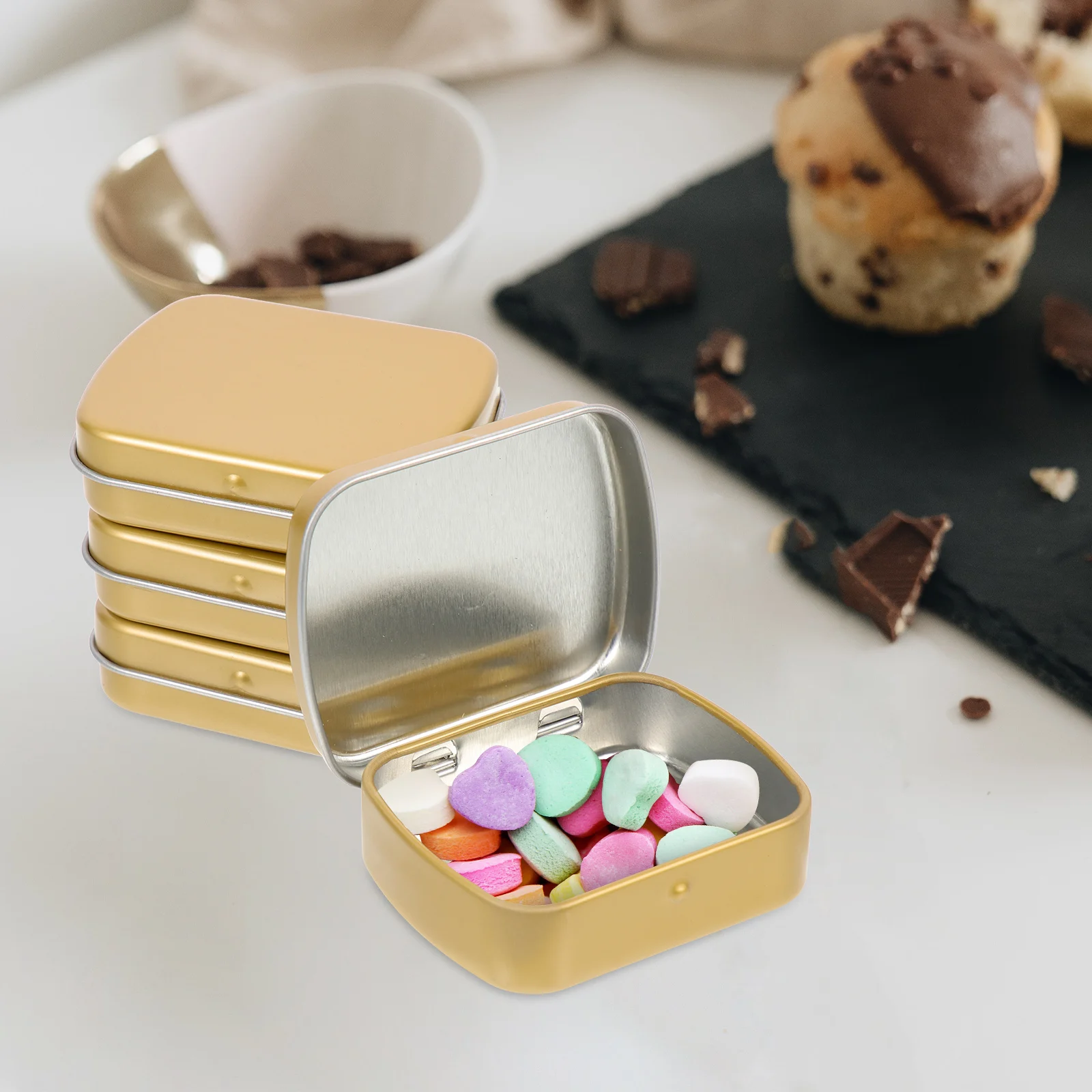 

10pcs Iron Storage Boxes Rectangular Empty Dust proof Containers for Candies Jewelry Small Objects ganizer Tin Box
