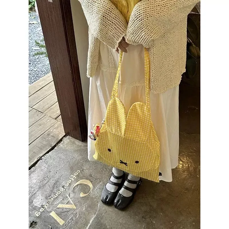 New Miffy Canvas Bag, Summer Single-shoulder Crossbody Bag, Women's Versatile Commuting Handbag, Fashionable Versatile Bag