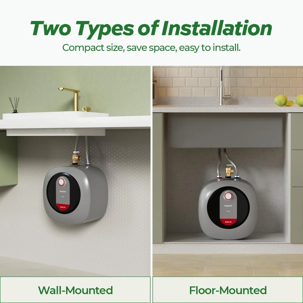 Электрический мини-Бак водонагревателя foкошелька, 2,5 галлонов нагреватель горячей воды 120 В 1440 Вт, под раковину, стену или пол