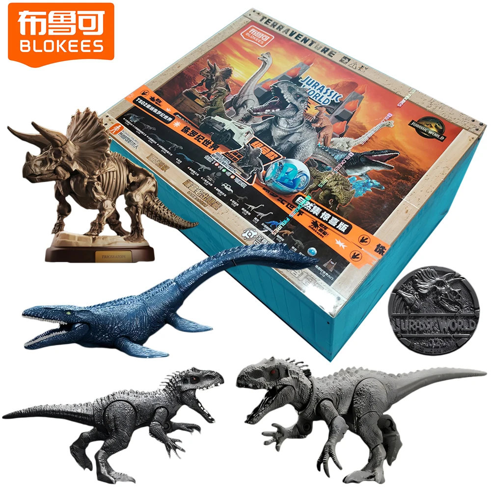 

Подлинная слепая коробка BLOKEES Jurassic World, Коллекционная модель динозавра, украшения высокого качества, праздничный подарок-сюрприз для коллекционеров