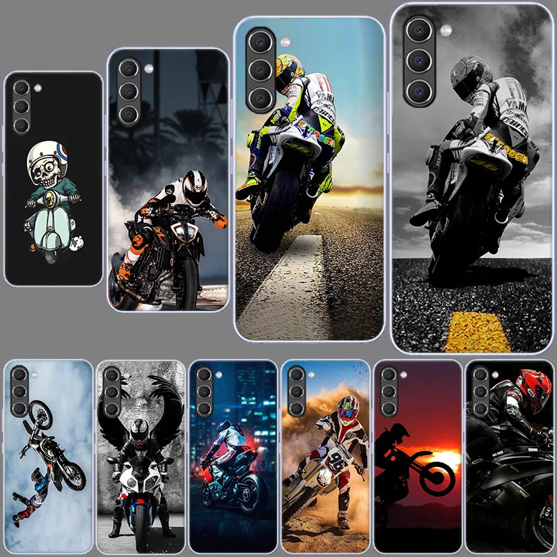 Moto Cross Motorcycle Sports Phone Case for Samsung A54 A14 A24 A34 5G Galaxy A02S A03S A04S A12 A22 A32 A52 A72 A13 A23 A33 A53