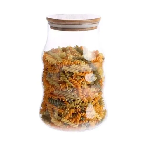 Acar Crimp Glass Jar With Bamboo Lid 1,50 Lt