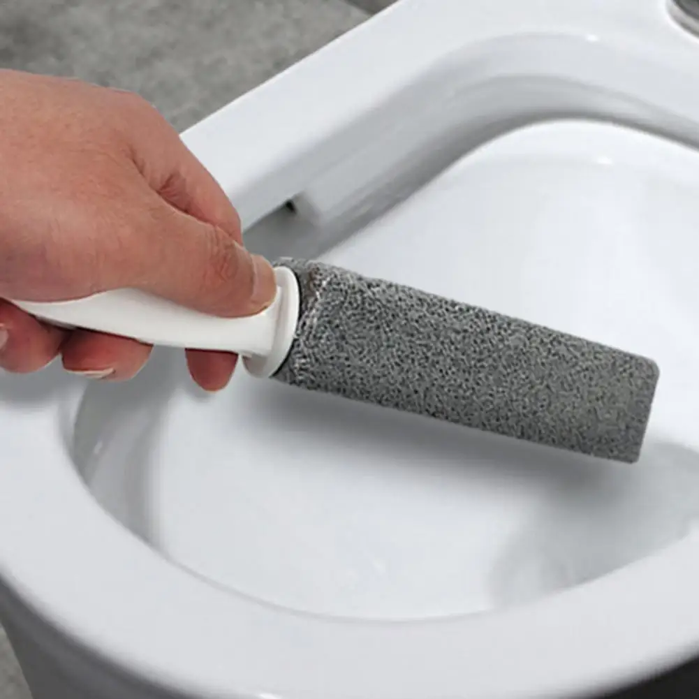 

Pumice Cleaning Stone with Handle Toilet Bowl Ring Remover Cleaner Brush Stains Hard Water Cleaning Rust Grill Griddle