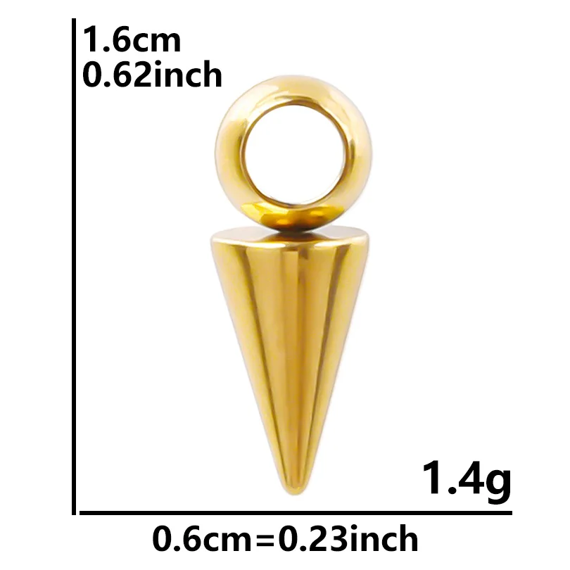 NONE Verschiedene 20 Stück Edelstahl Charms Spike Kegel Anhänger Ohrringe Halskette Armbänder Baumeln Zubehör DIY für die Schmuckherstellung 10