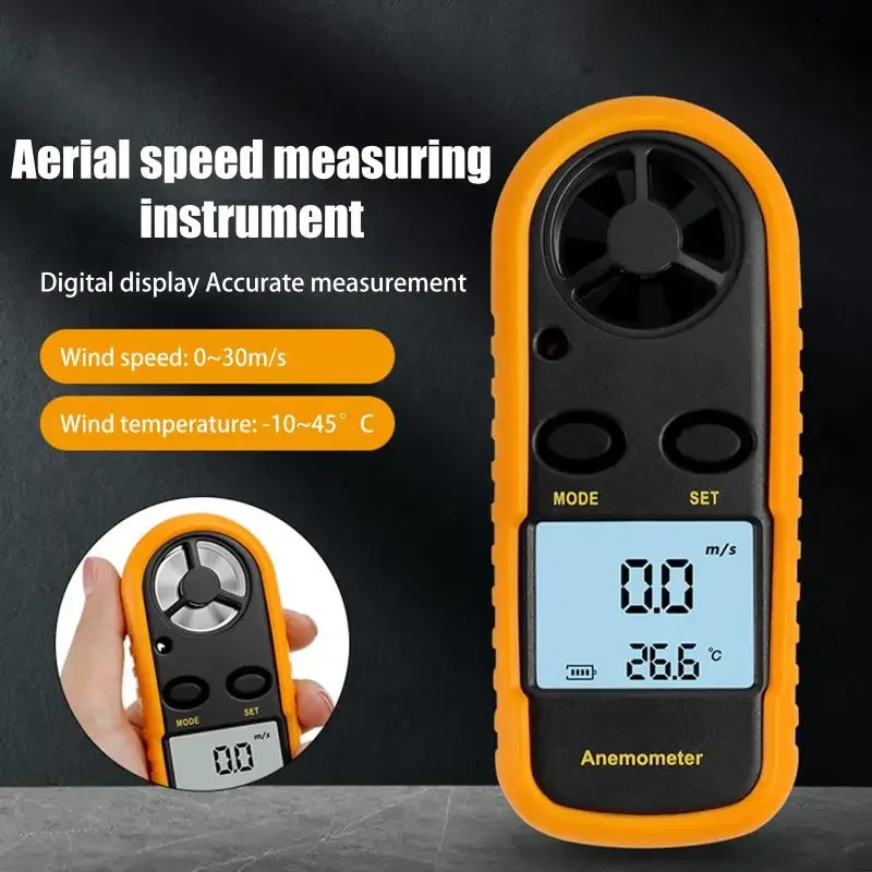 Accurate Air Flow Temperature Measurement Gauge Monitor Tool Smart Pocket Anemometer Digital Wind Speed Meter
