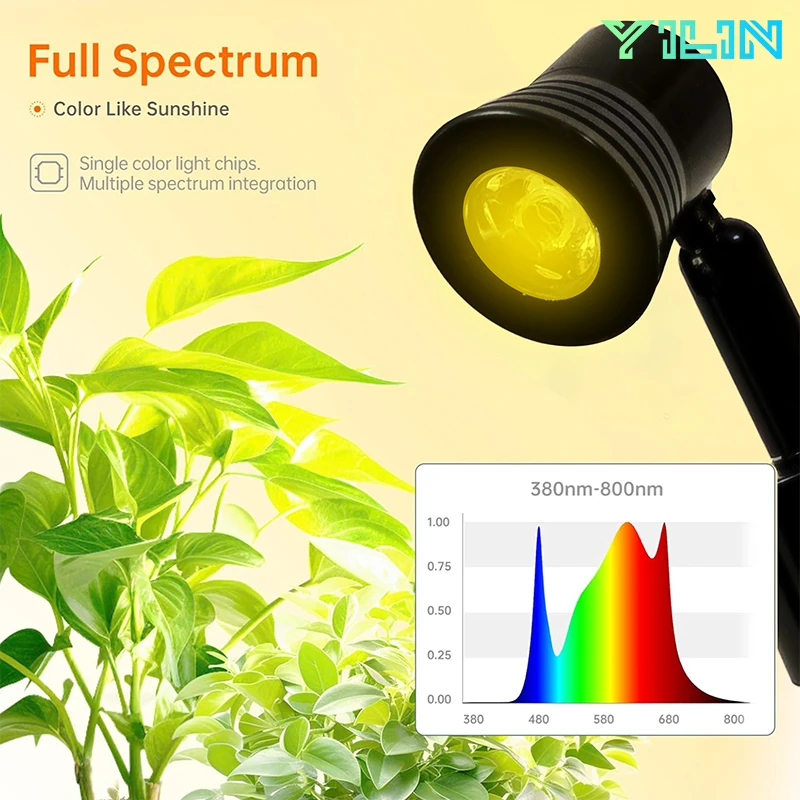 밝기 조절 가능한 풀 스펙트럼 LED 식물 성장 스탠딩 플로어 램프, 일광 램프 포함, 실내 온실 식물 성장용 식물 조명