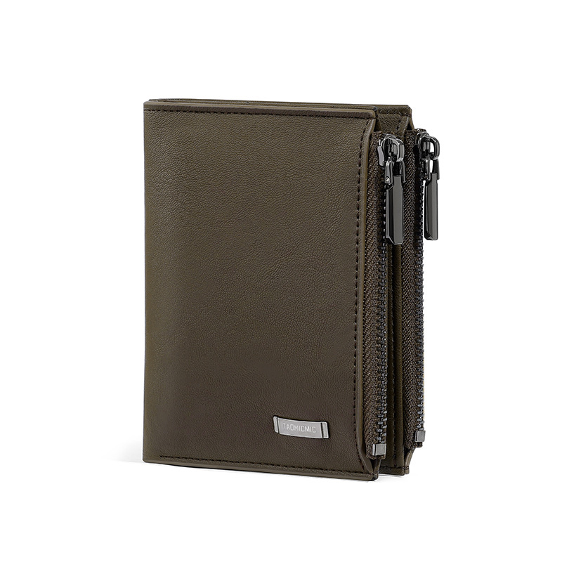  Men's Wallet With Zipper High Quality Fold Man Change Purse Photo Coin Purses Card Holders Short Wallet With Picture Coin Bag 