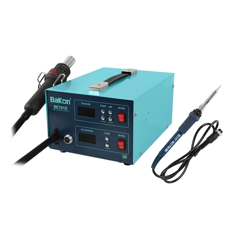 Bakon BK701D Digital Display SMD Rework Soldering Station Desoldering 2 In 1 Hot Air  ESD Weldering