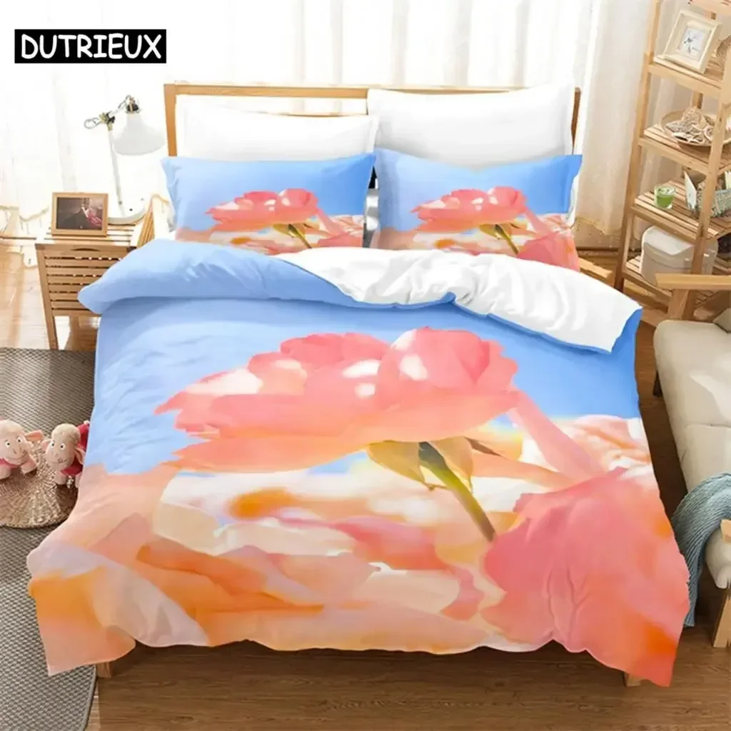 

3D Print Sky Tulip Lovers Queen Comfortable Duvet Quilt Cover Pillowcase Bedding Set Children Bedroom Decoration Home Textile