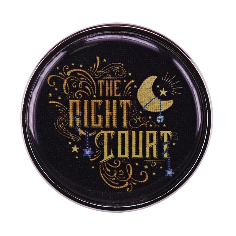 ACOTAR The Night Court Pin Moon Starry Sky Badge Novel ACOWAR Bookish Jewelry