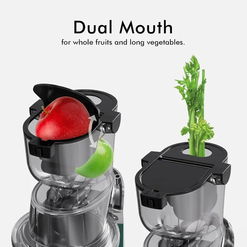 Cold Press Juicer Machines, Big Mouth 83mm Opening Whole Slow Masticating Juicer, Easy-Clean Juice Extractor Maker For