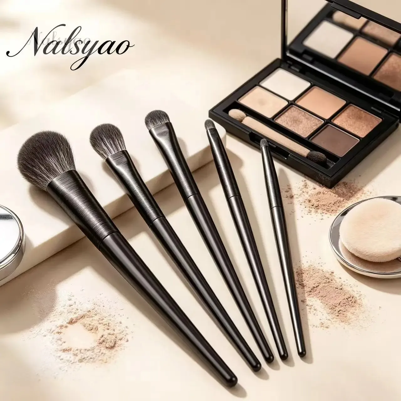 Natural Eye Makeup Brushes Set Eyeshadow Eyebrow Contour Eyeliner Brush Blending Detail Makeup Tools for Women