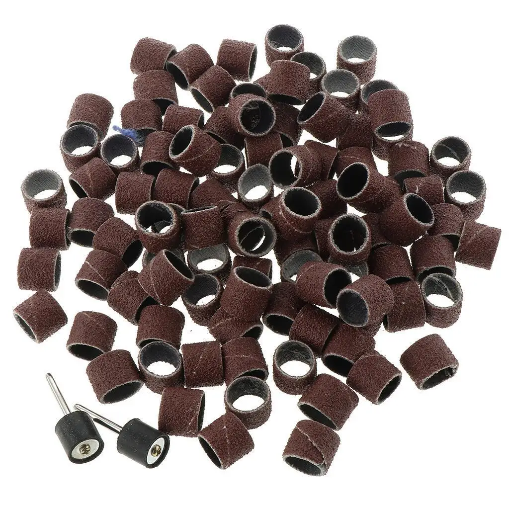 Nail Drill Sanding Bits Set Cylindrical Sanding Bands Abrasive Pads for Manicure Pedicure Polishing Work